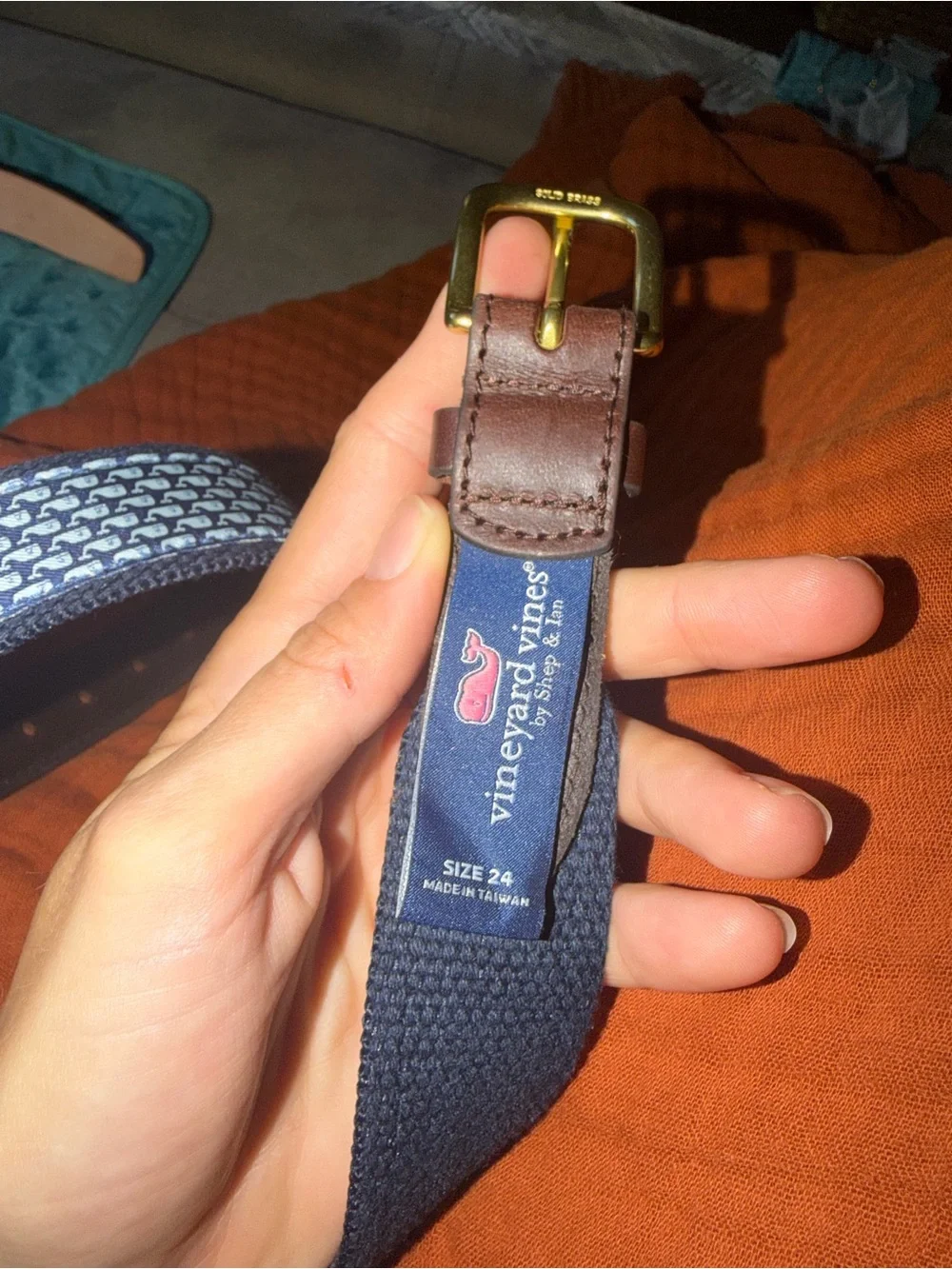 Boys Vineyard Vines Whale Canvas Club Belt